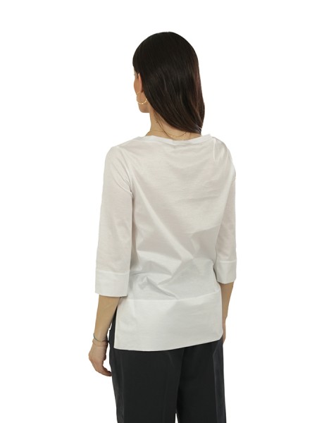 T-Shirt Circolo in Jersey Bianco Ottico